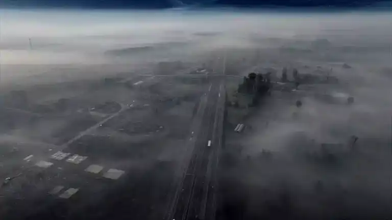 Düzce Ovası'nı Bürüyen Yoğun Sis