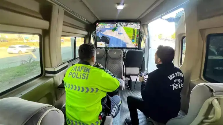 Havadan Trafik Denetimi: 55 Sürücüye Ceza